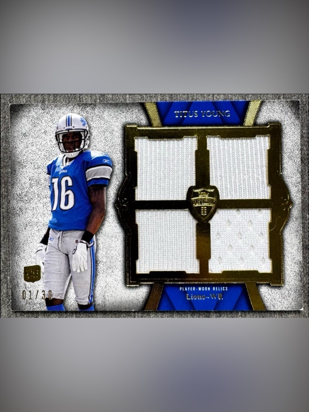 2011 Topps Supreme Rookie Quad Relics #SRQRTY1 Titus Young 01/30 Detroit Lions